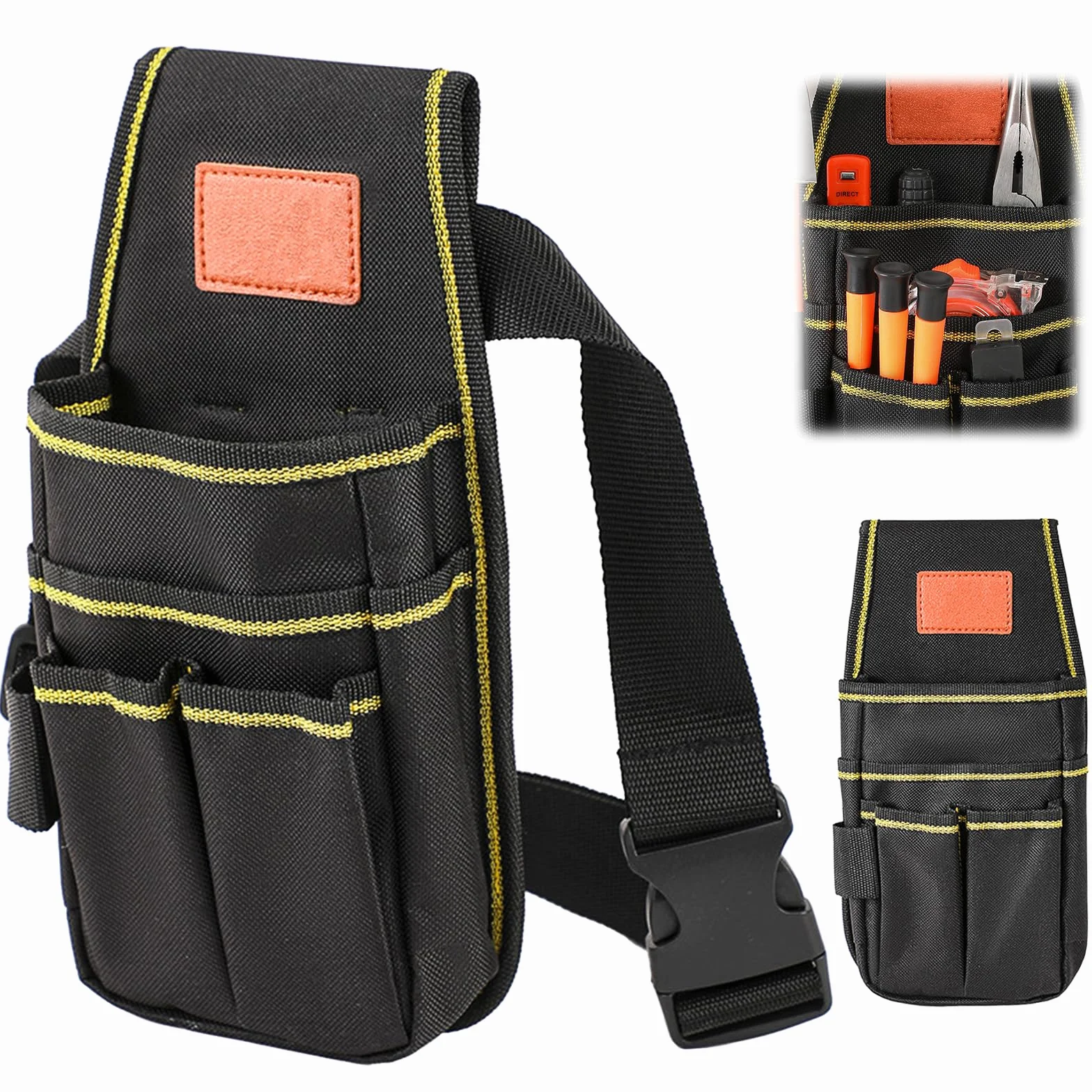 Borsa da Cintura per Attrezzi Marsupio Porta Attrezzi in Tela Oxford Cinture Porta Attrezzi Multi Tasche con Cinture Regolabile per Elettricista Carpentiere Tecnico Manutenzione