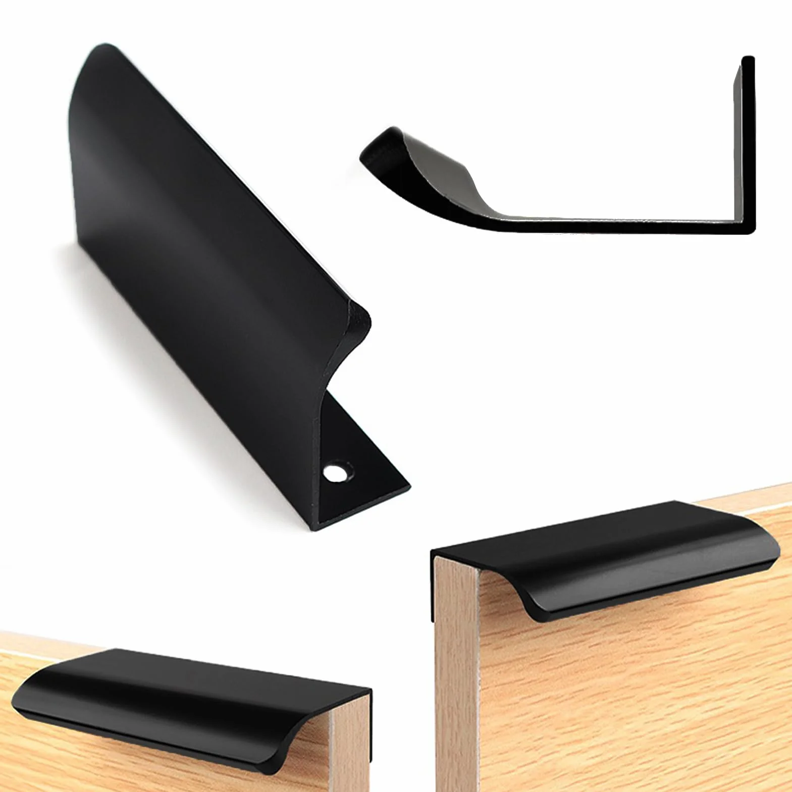 6 Pezzi Maniglie per Mobili 80 mm,per Mobili Moderni con 12 Viti Cassetti Maniglia per Mobili,Armadio Nascoste Maniglie da Incasso Cucina per Casa,Cassetti,Armadi-Bianco