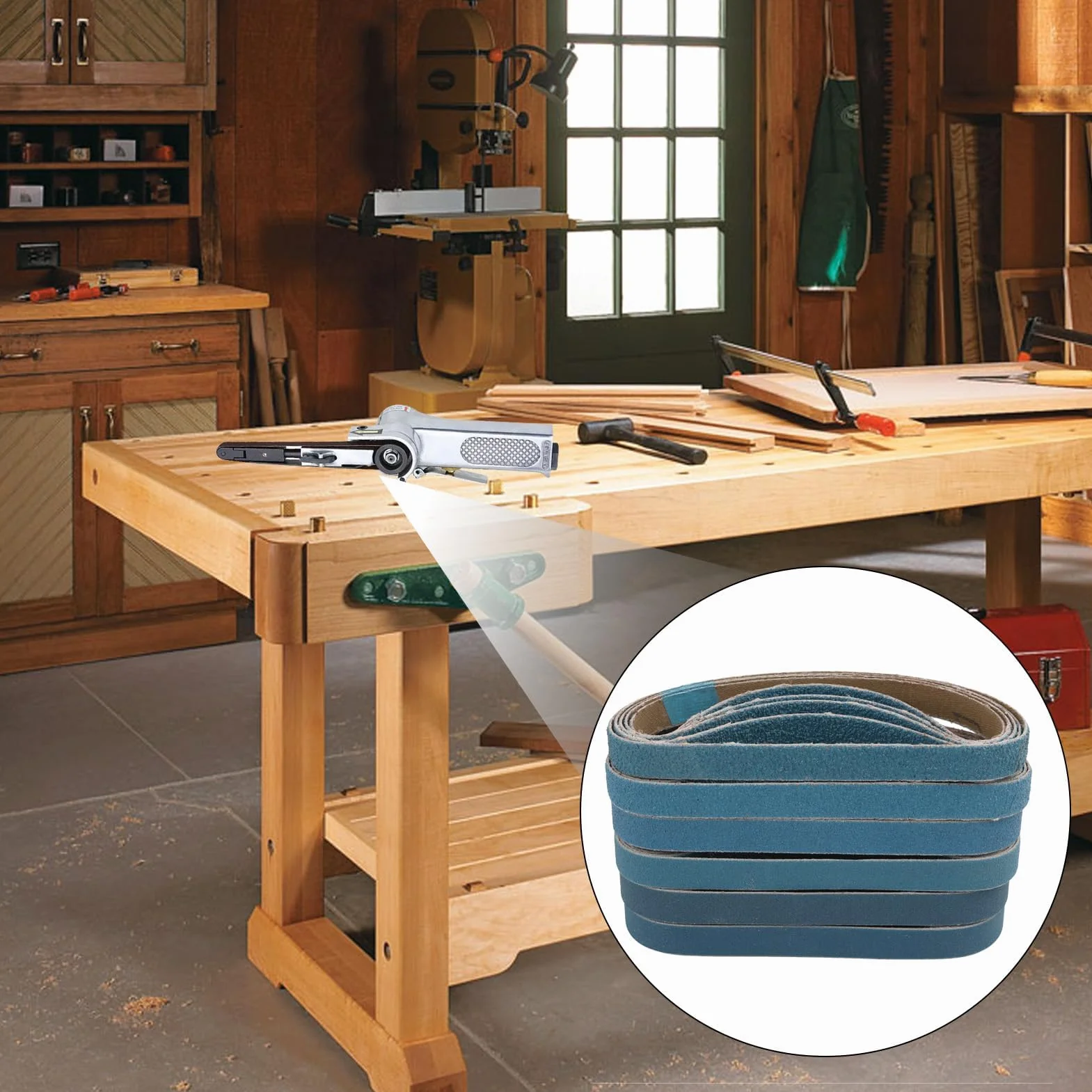 Nastri Abrasivi in Corindone di Zirconio, Set da 30 Pezzi, 10 x 330 mm, Cintura di sabbia blu Grane Multiple 60/80/100/120/240/320, per Rimozione di Ruggine e Lavorazione di Metalli e Legno
