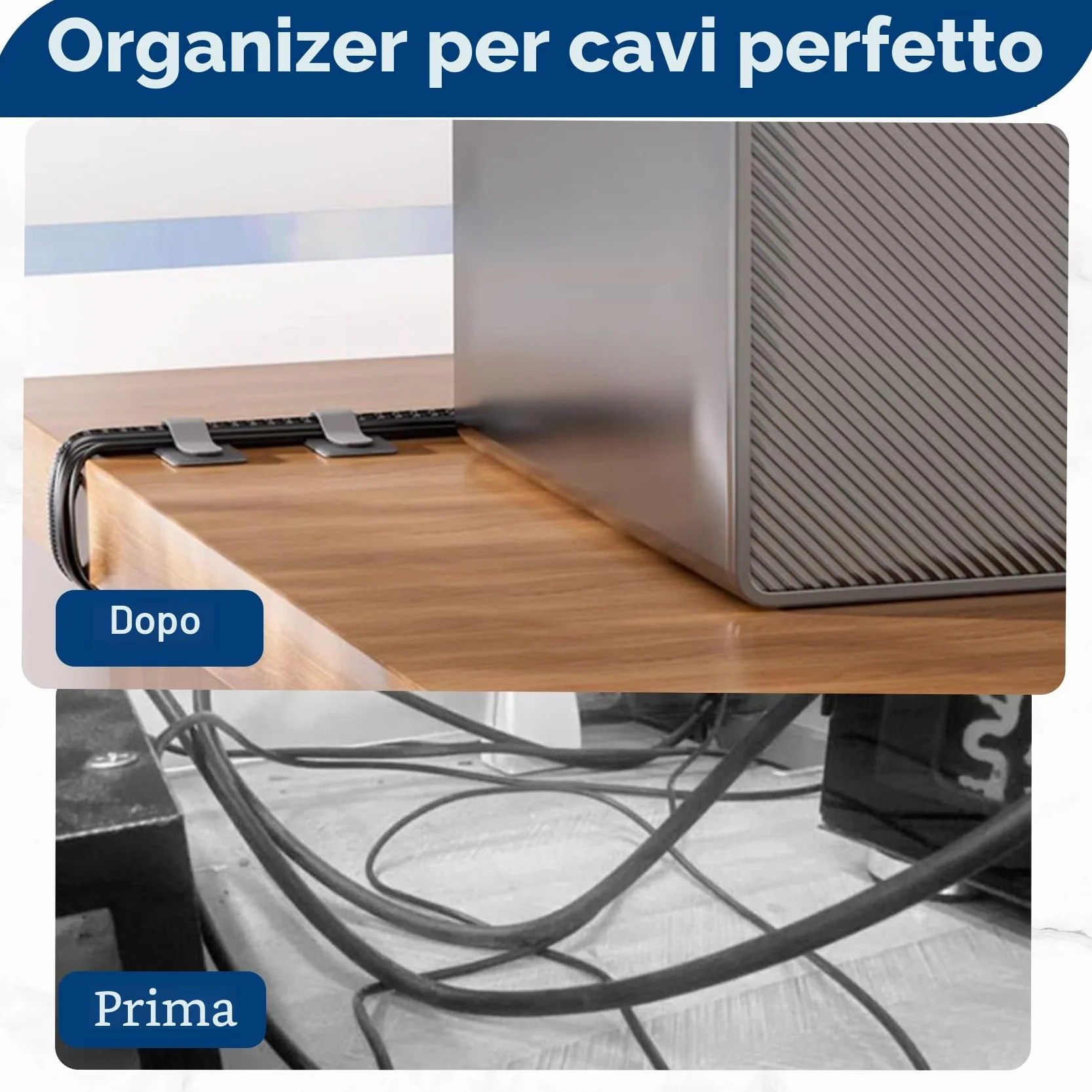 Abnii 50 pezzi per la gestione dei cavi da scrivania, fascette stringicavo autoadesive in velcro, organizer per cavi da scrivania, clip per cavi per TV, catena luminosa, nero, piccolo