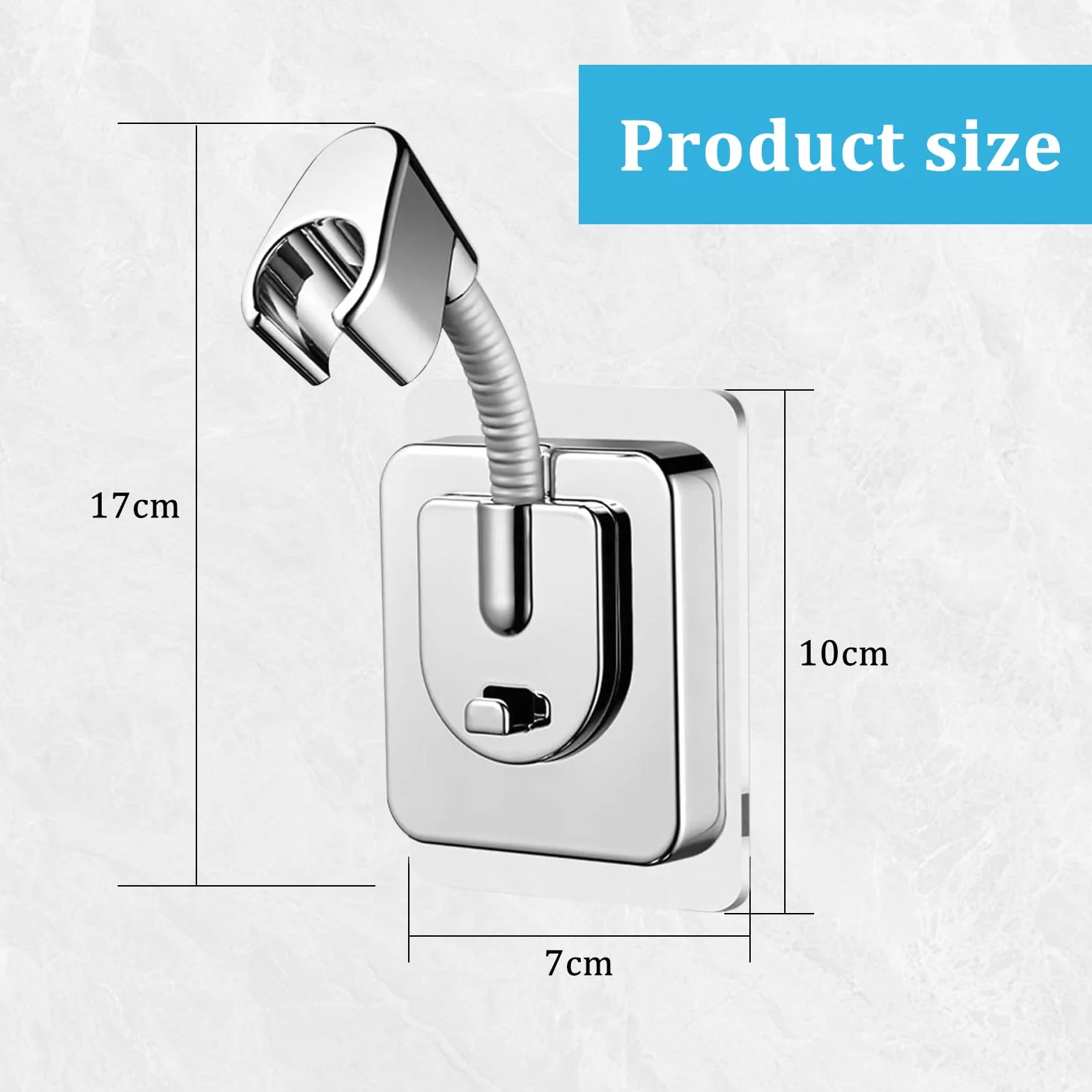 2 Pezzi Supporto per Soffione Doccia Senza Foratura con adattatore in silicone Supporto Doccia Adesivo per Bagno Supporto Universali Soffione Doccia Regolabil