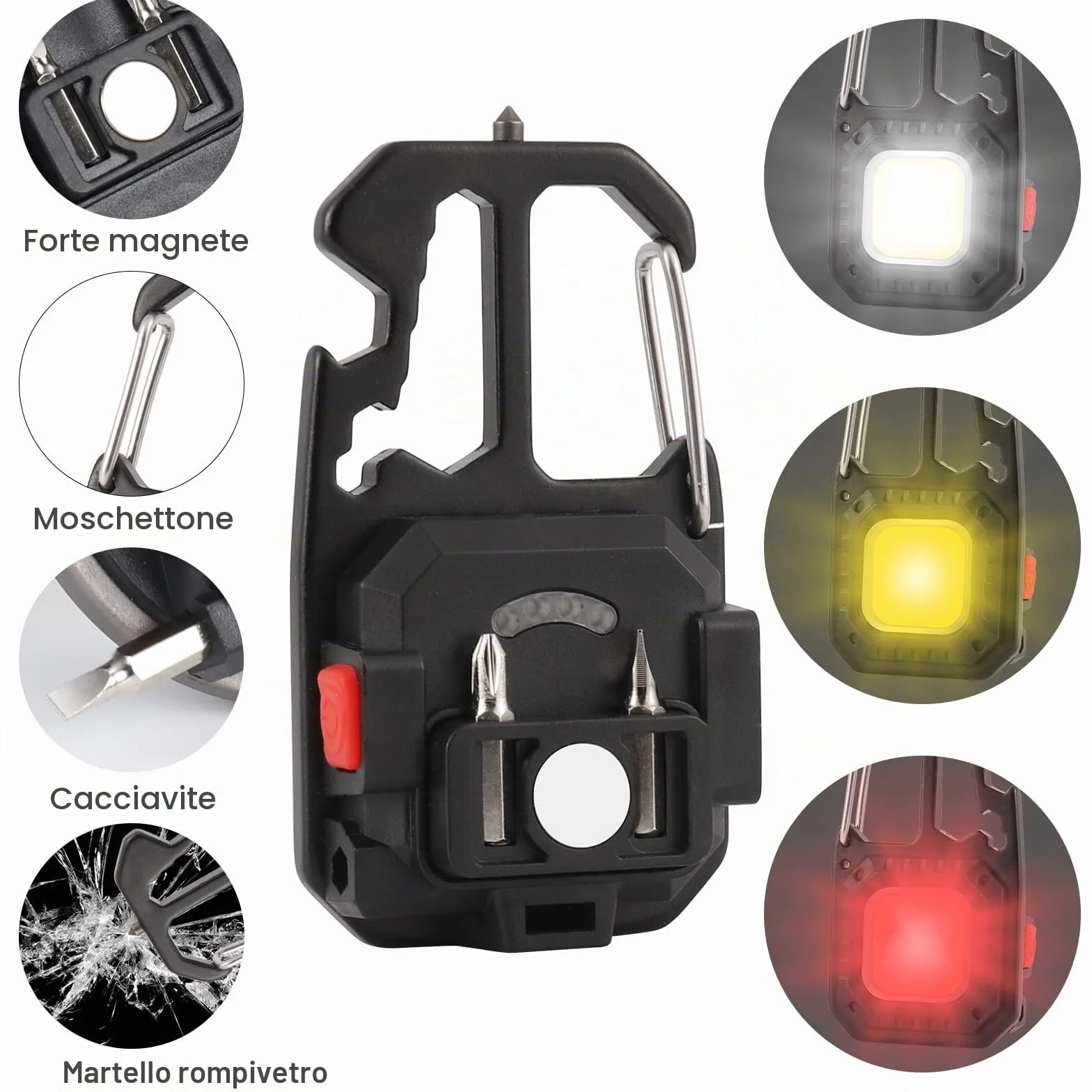 ZWOOS 2 pz Mini Torcia a LED Lampada da Lavoro Portatile 800 Lumen, 7 Modalità, Ricaricabile e Impermeabile Illuminazione di Emergenza Impermeabile per Uso Terreno