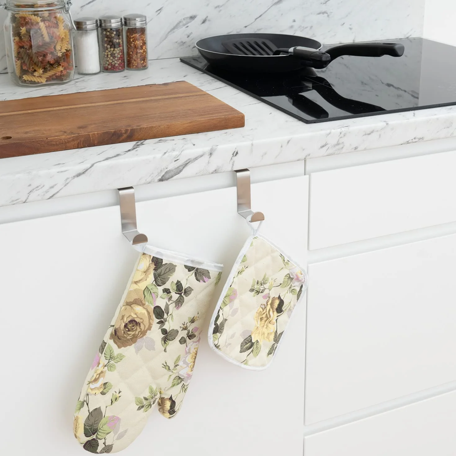 Tatkraft Seger - 6 Ganci per Porte in Acciaio Inossidabile - Reversibili per Ante Standard e Guardaroba e Armario - Fino a 5 kg