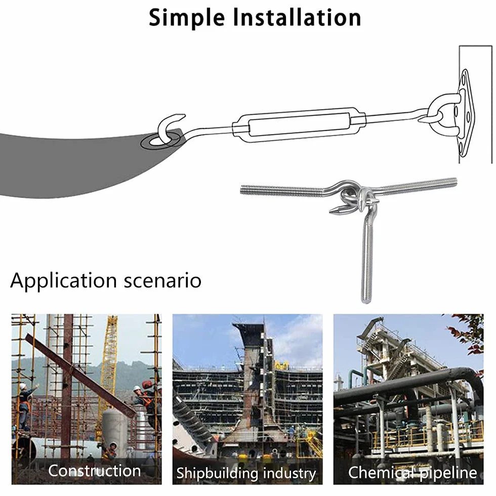 M6 Gancio a Vite Heavy Duty in Acciaio Inox con 10 Pezzi Noce per Soffitto Appendi Piante