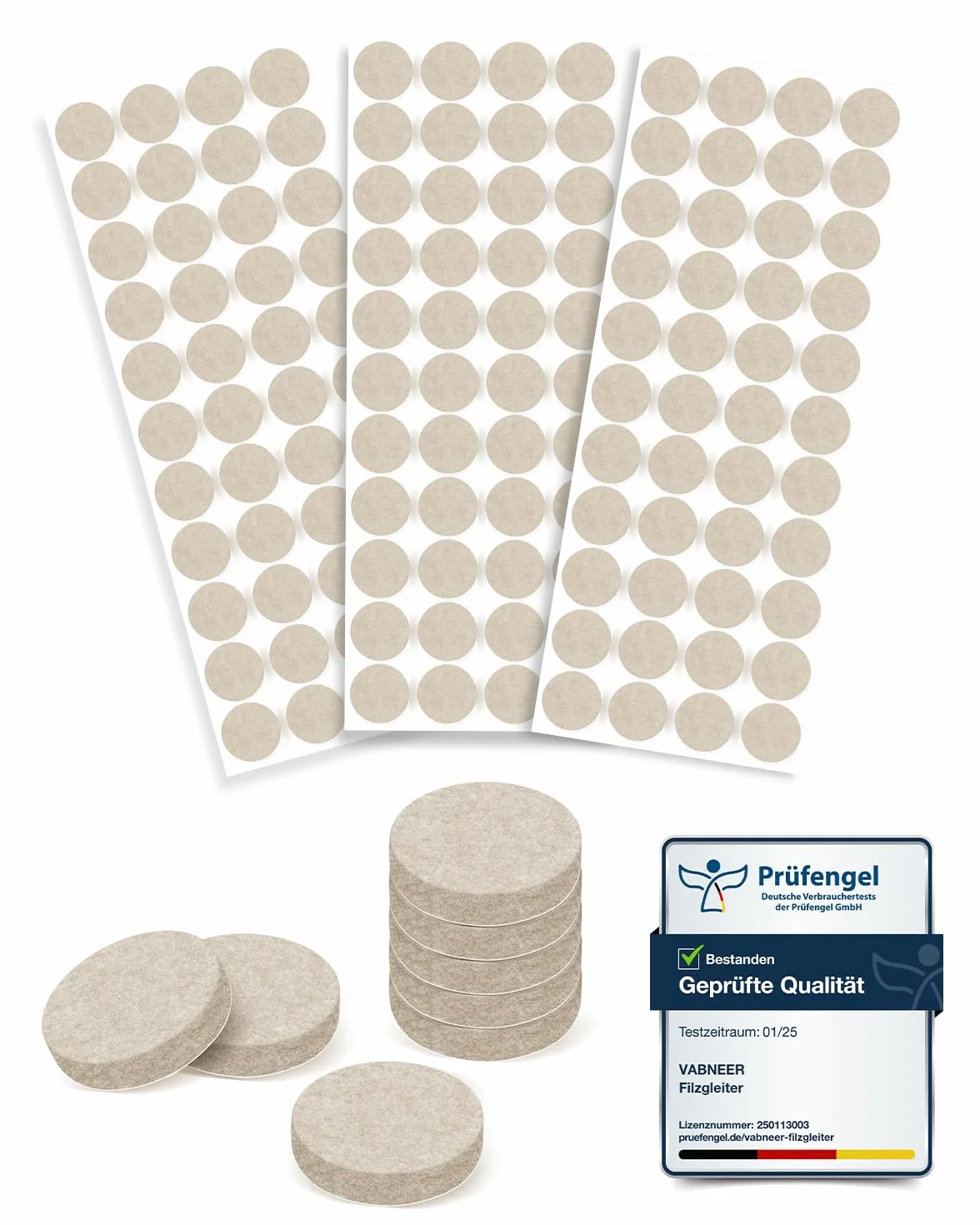 Feltrini Sedie Rotondi 15mm 132 Pezzi Spessore 5mm Feltro Adesivo per Gambe di Sedie e Mobili Protezione Pavimenti