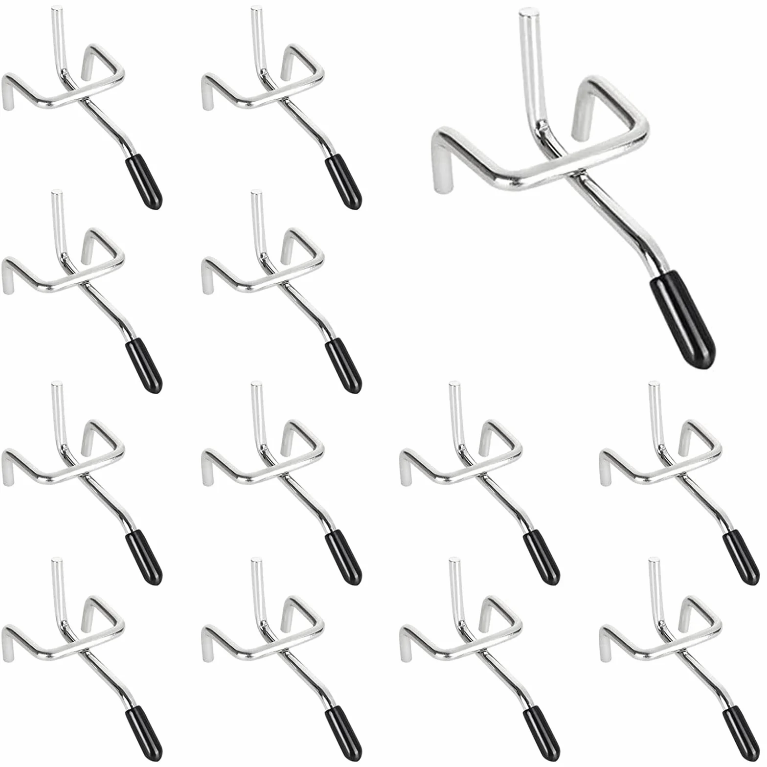 TiciKim 25 Ganci per Pannelli Forati, Metallo Pegboard per Espositori a Muro e Scaffalature da Negozio, 5cm