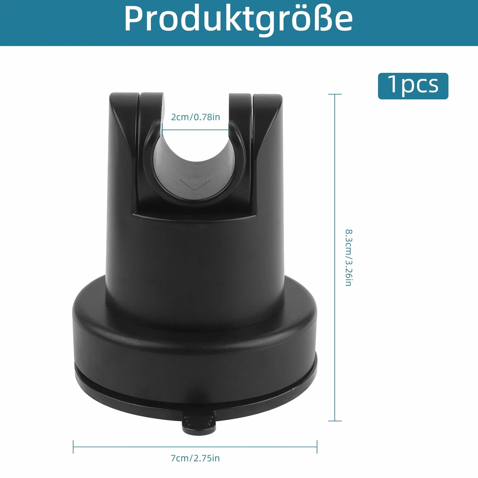 Supporto per soffione doccia con ventosa, supporto per doccetta rimovibile,Supporto per soffione doccia senza foratura,Supporto universale regolabile per soffione doccia in plastica ABS (nero)