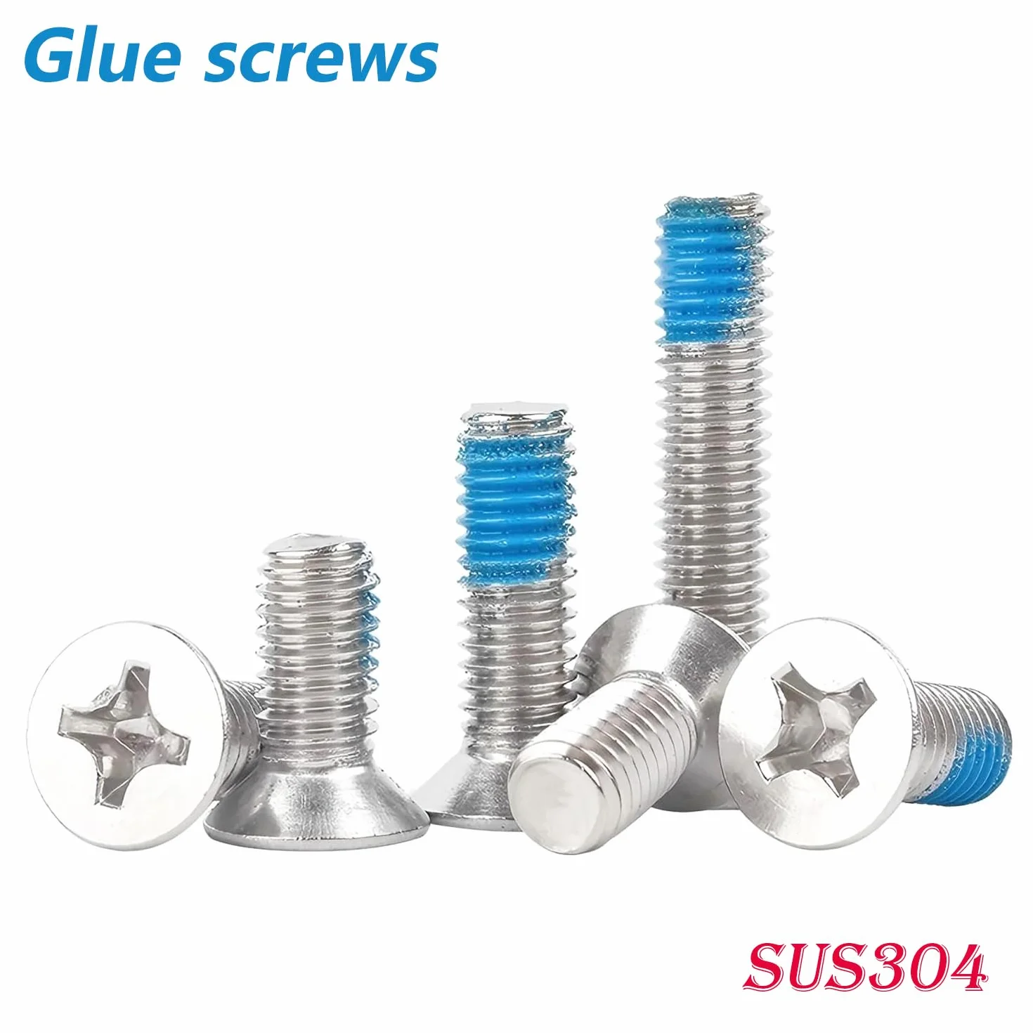 20 Viti a Testa Svasata Acciaio Inox M5x10mm Antiscivolo con Threadlocker per Fissaggio