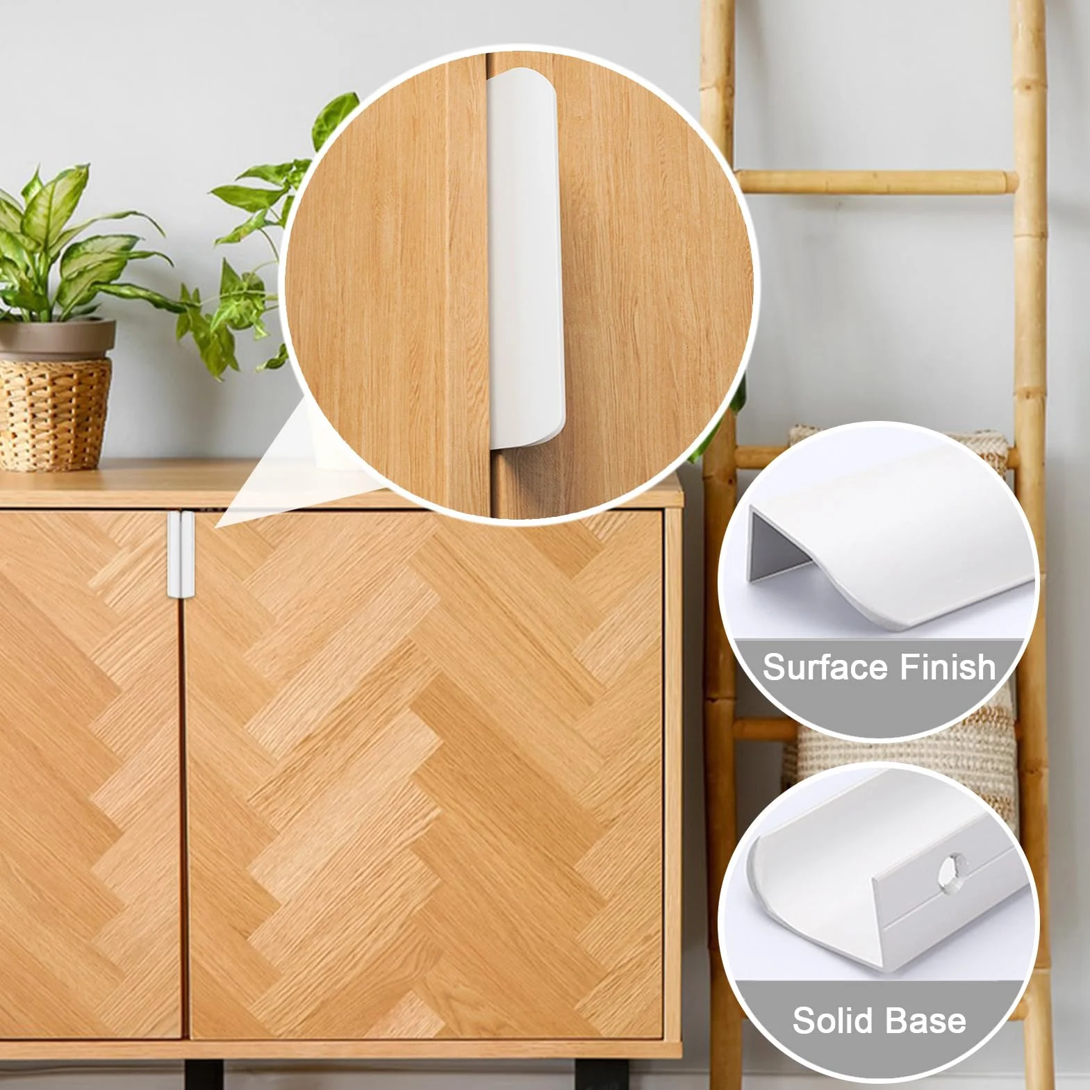 6 Pezzi Maniglie per Mobili 80 mm,per Mobili Moderni con 12 Viti Cassetti Maniglia per Mobili,Armadio Nascoste Maniglie da Incasso Cucina per Casa,Cassetti,Armadi-Bianco